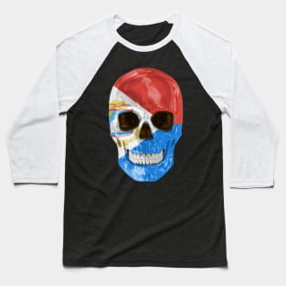 Sint Maarten Flag Skull - Gift for Sint Maartener With Roots From Sint Maarten Baseball T-Shirt